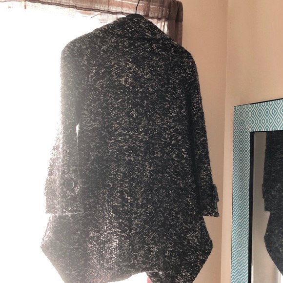 ARVIDA zigzag tweed black white knit peacoat GUC - Picture 2 of 10